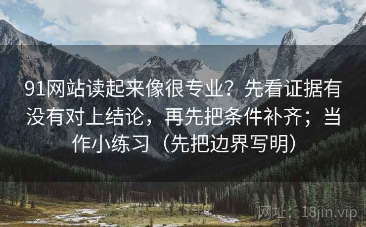 91网站读起来像很专业?先看证据有没有对上结论,再先把条件补齐;当作小练习(先把边界写明)